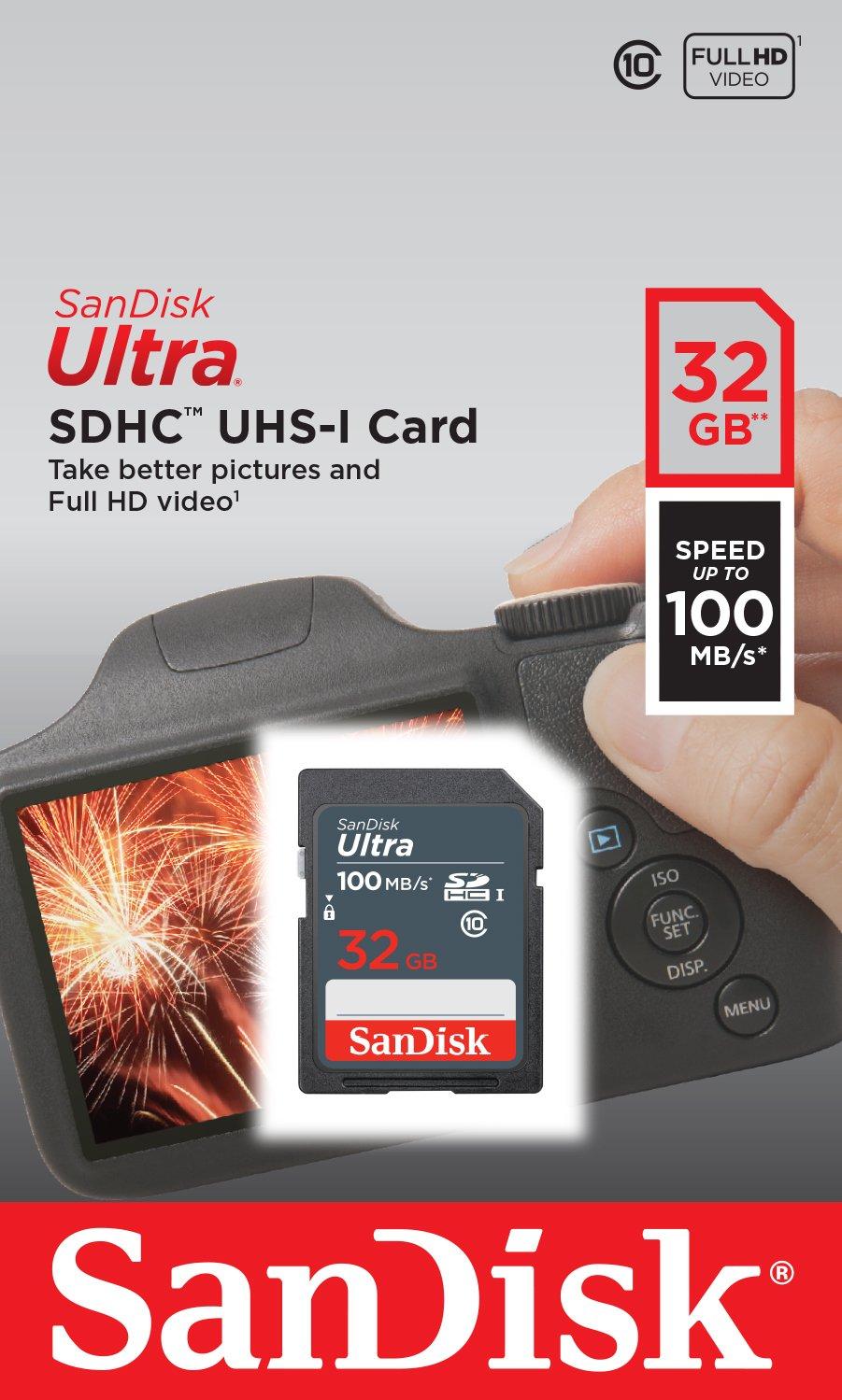 SanDisk  SanDisk Ultra 32GB SDHC Mem Card 100MB/s UHS-I Classe 10 