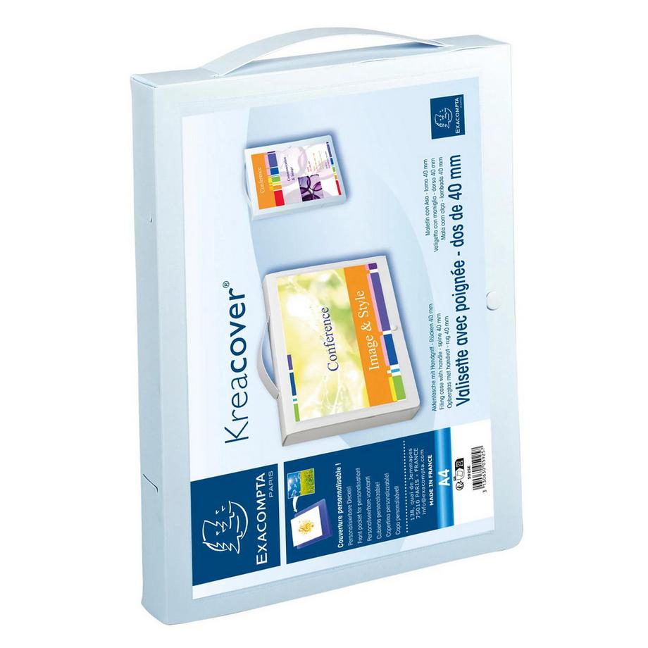 Exacompta Valigetta portadocumenti con maniglia droso 40mm polipropilene Kreacover - 24x32cm - x 10  