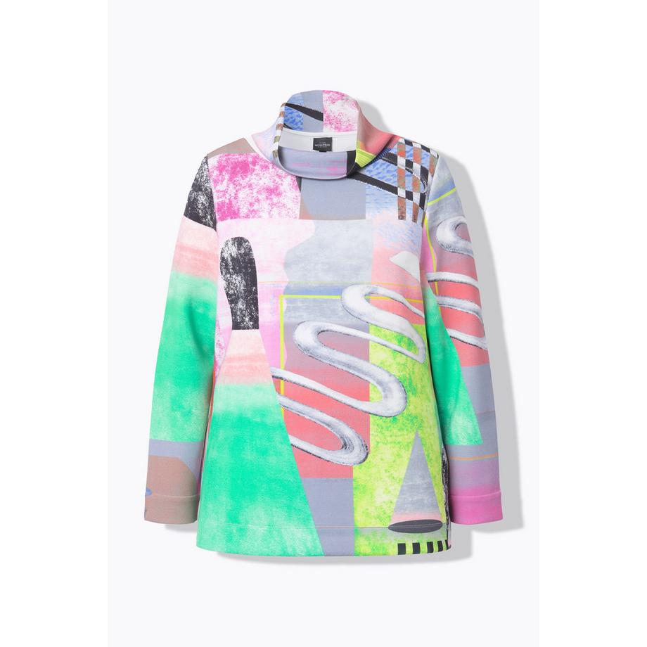 Ulla Popken Design Patch Col Montant Manches Longues Sweat-shirt  