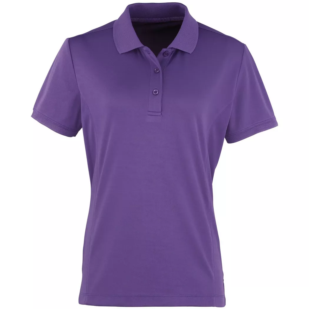 PREMIER - Coolchecker Piqué PoloShirt Polohemd, Kurzarm, für Damen, Lila, Größe XXL