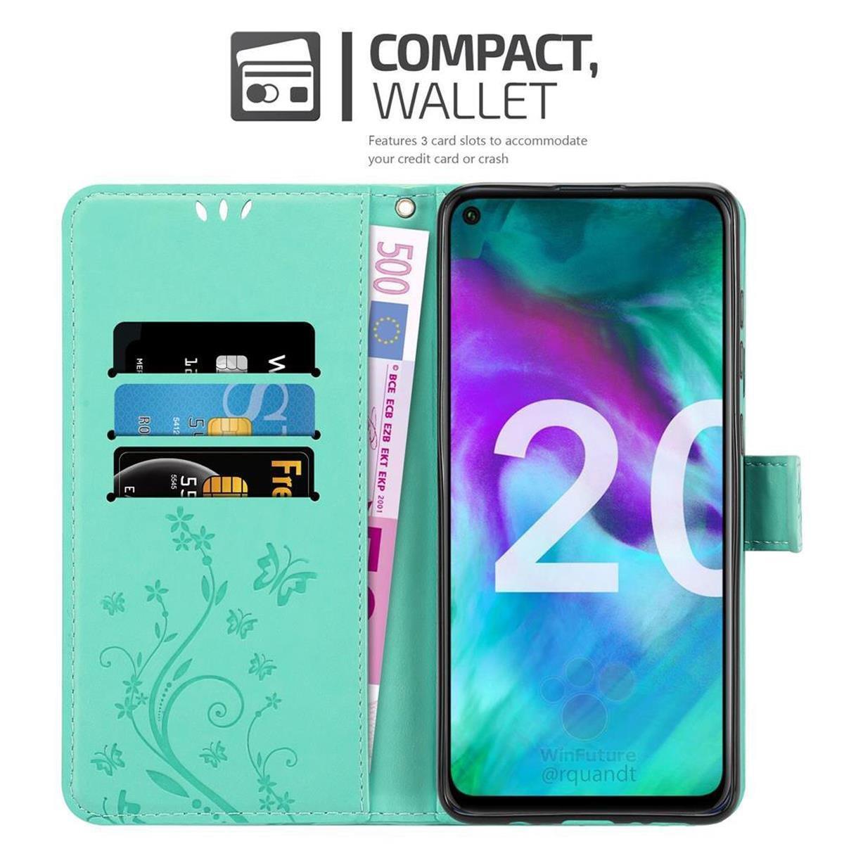 Cadorabo  Hülle für Honor 20  20S  Huawei NOVA 5T Blumen Design Magnetverschluss 