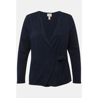 Ulla Popken  Veste en jersey, style cache-cœur, col tunisien, coton bio 