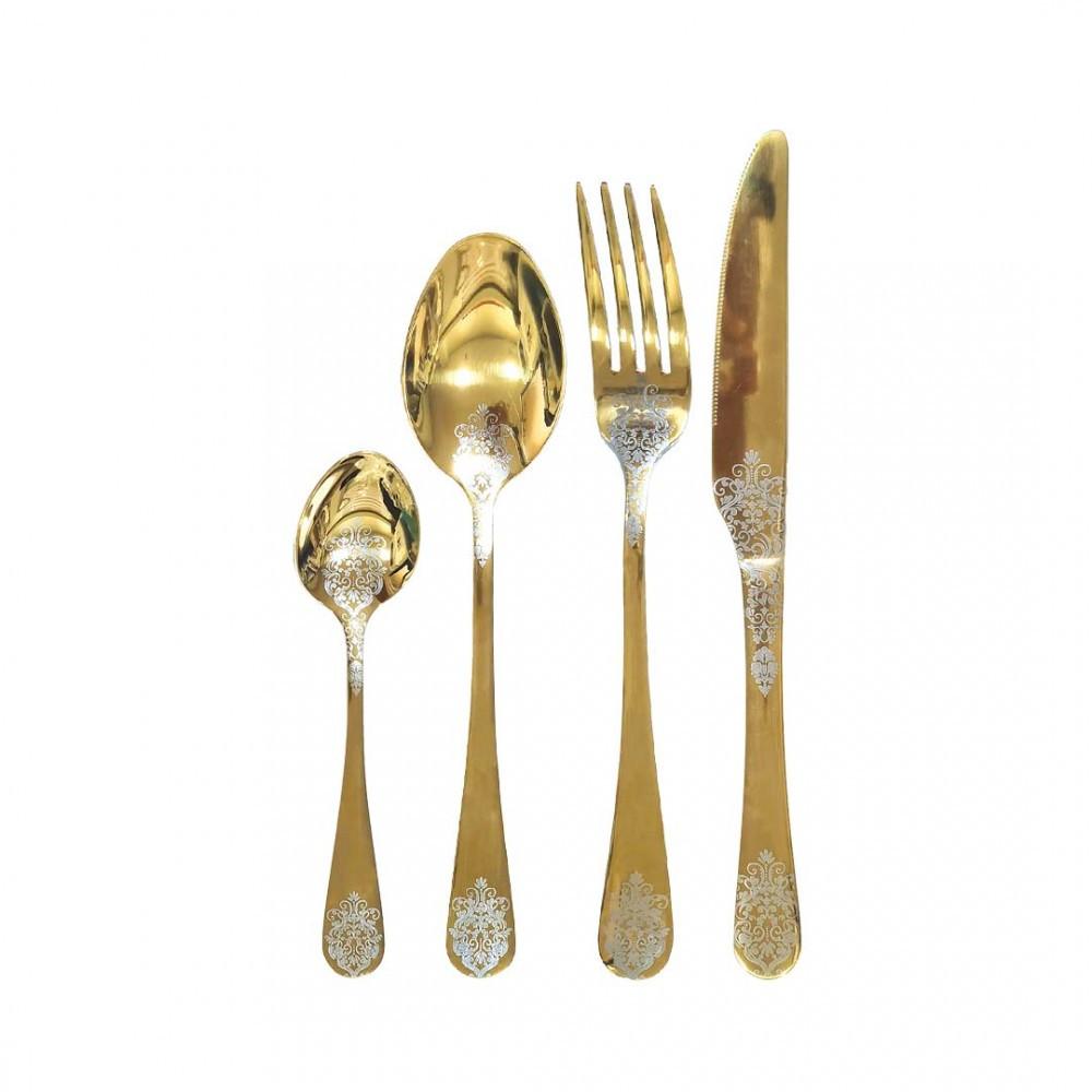 Image of Besteckset 24-teilig Gold Glänzend Arabesque Besteckset 24-teilig Gold Glänzend Arabesque