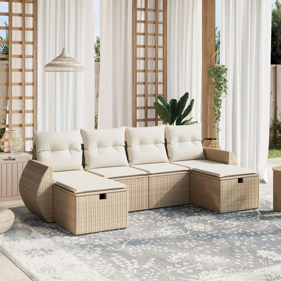 VidaXL set divano da giardino Polirattan  