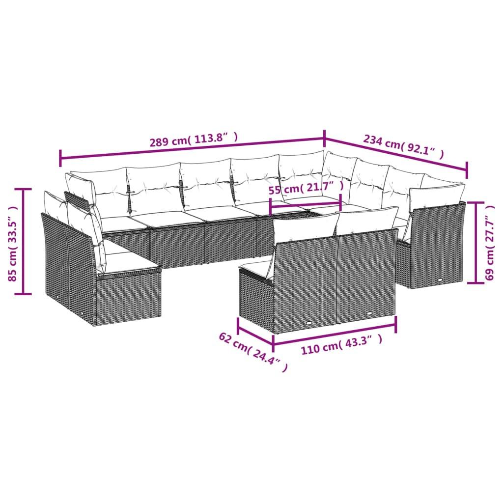 VidaXL Garten sofagarnitur poly-rattan  