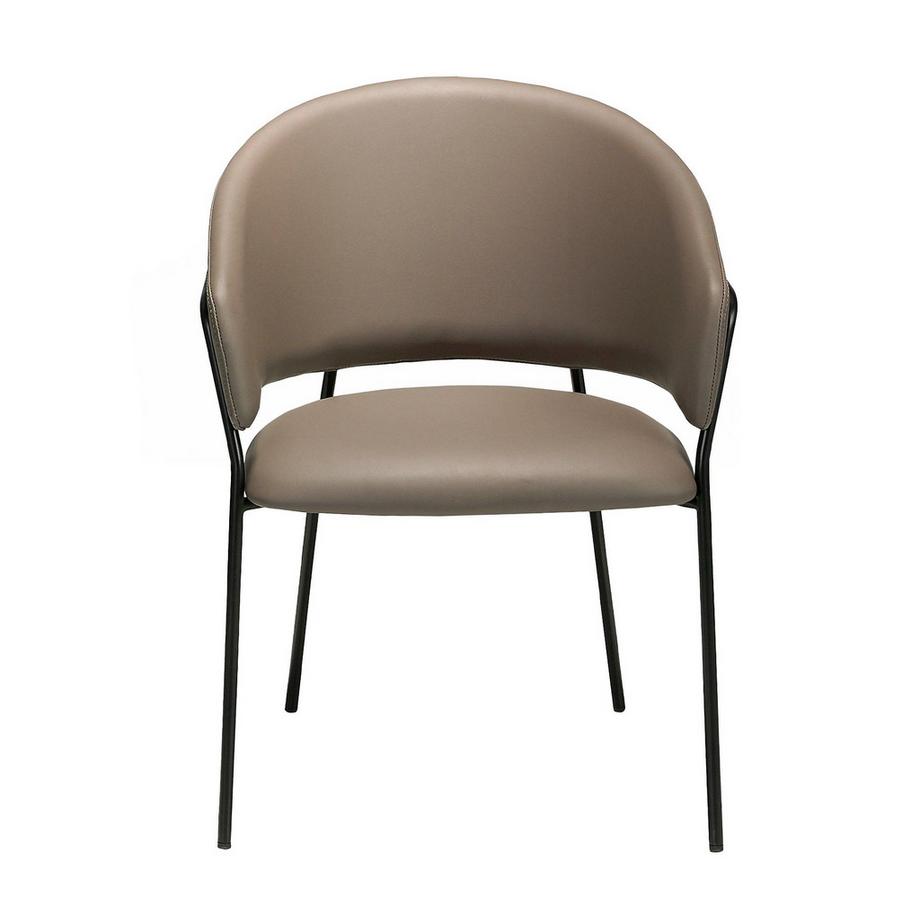 ANGEL CERDA Chaise en similicuir vison foncé  