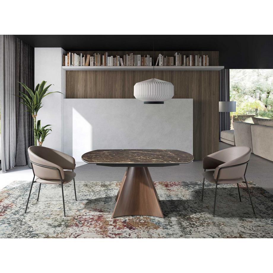 ANGEL CERDA Chaise en similicuir vison foncé  