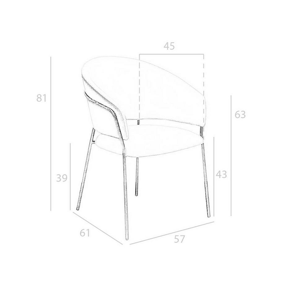 ANGEL CERDA Chaise en similicuir vison foncé  