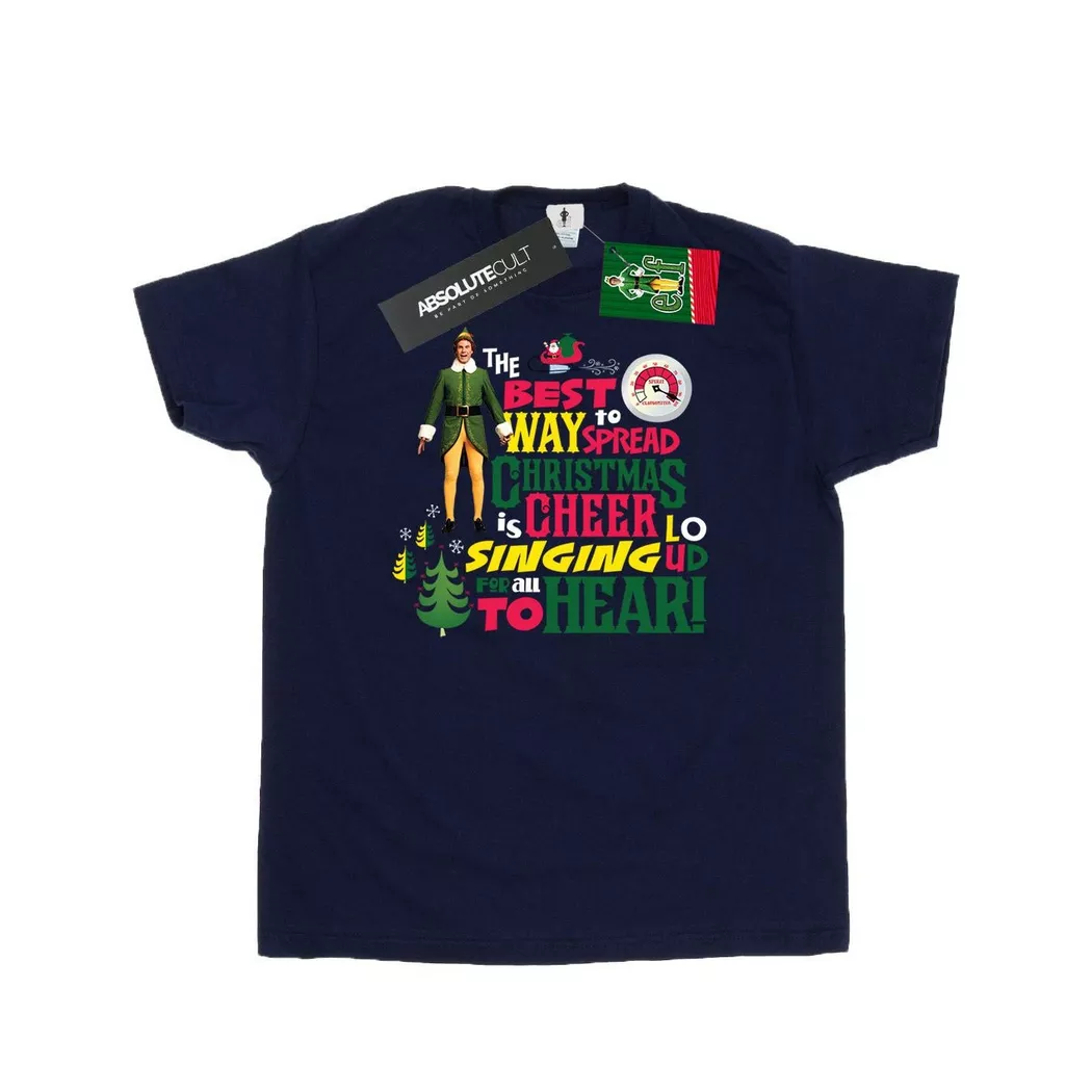 Elf - Christmas Cheer TShirt, für Herren, Marine, Größe L