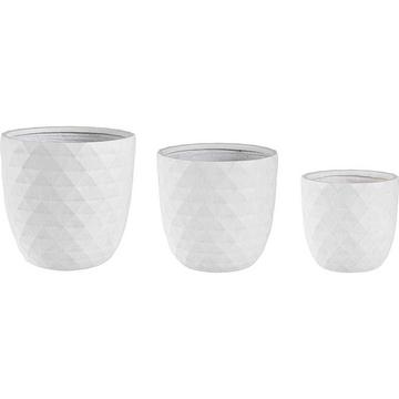 Vase Pyramid gewölbt weiss (3er-Set)