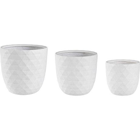 mutoni Vase Pyramid gewölbt weiss (3er-Set)  