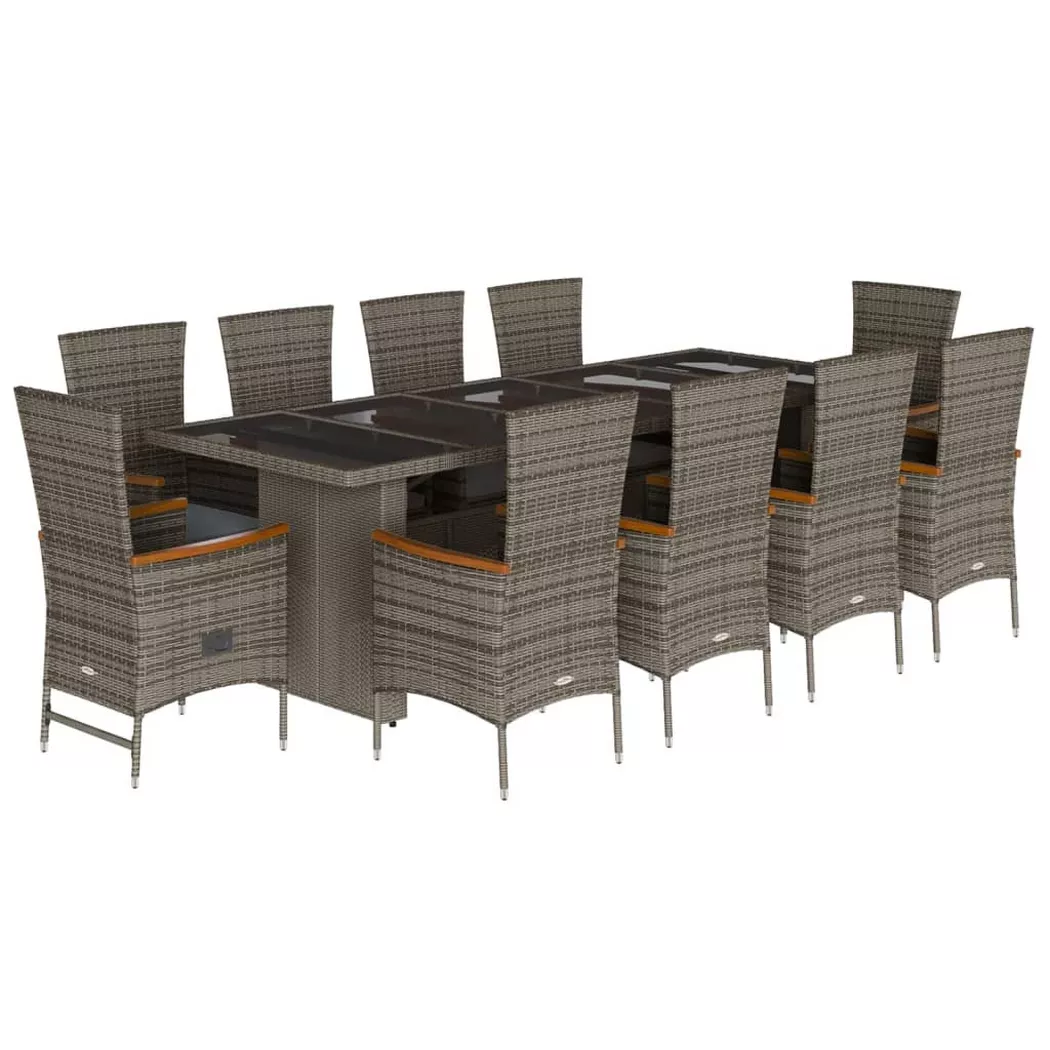 VidaXL - Garten essgruppe poly-rattan, One Size, Grau