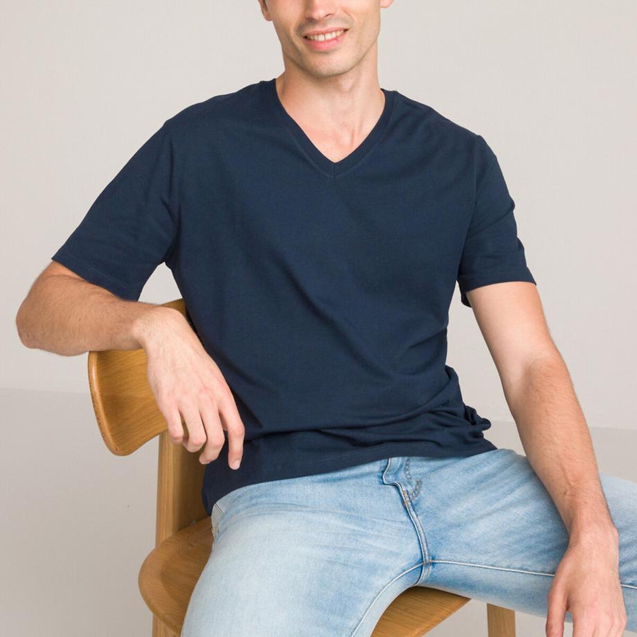 La Redoute Collections V-Ausschnitt Kurzarm T-Shirt  