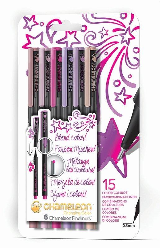 CHAMELEON CHAMELEON Fineliner Set 0.3mm FL0603 6 Farben Floral  