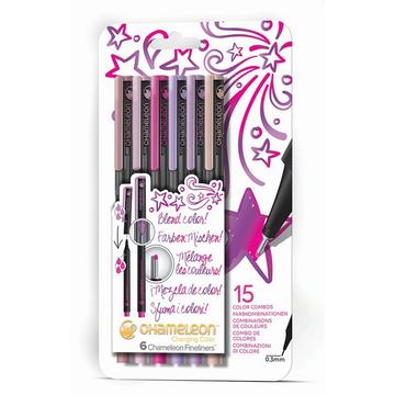 CHAMELEON Fineliner Set 0.3mm 6 Farben Floral