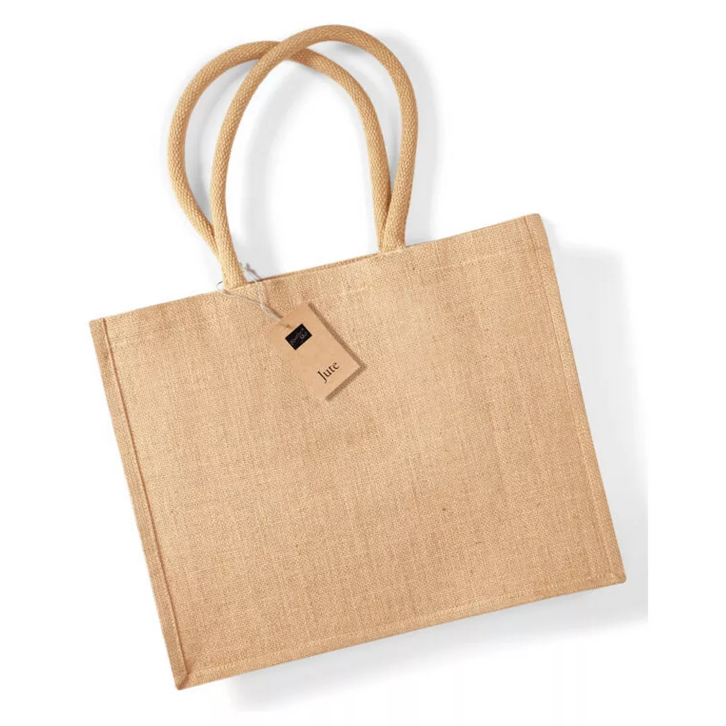 Westford Mill - Einkaufstasche Classic, Jute, One Size, Beige