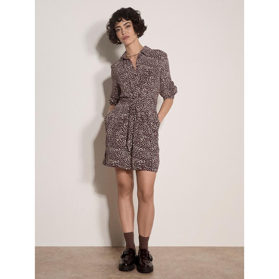 APRICOT Minikleid aus Crêpe mit unregelmäßigen Punkten  