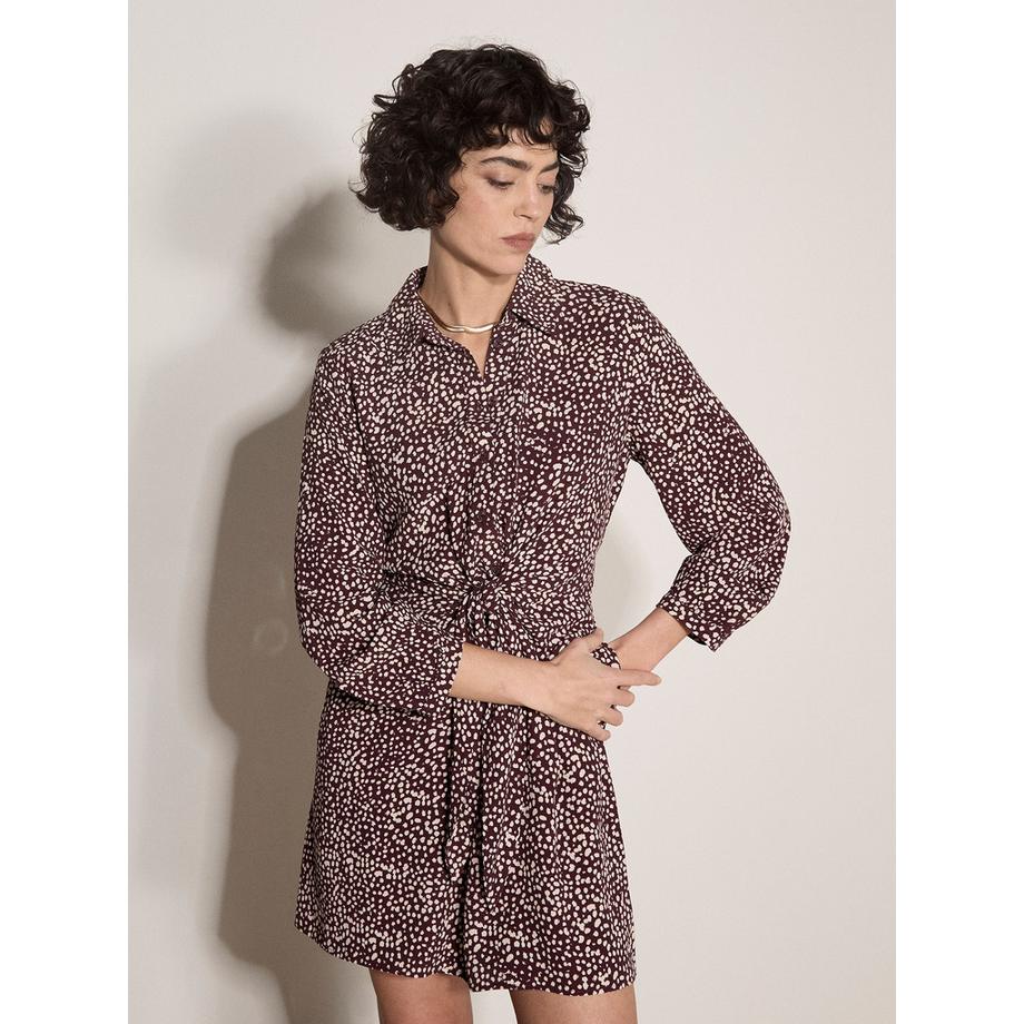 APRICOT Minikleid aus Crêpe mit unregelmäßigen Punkten  