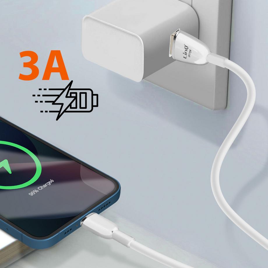 Avizar  Lightning Kabel 3A 1.2m LinQ Weiß 