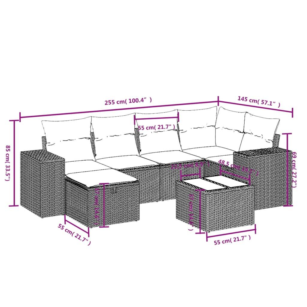 VidaXL Ensemble de canapés de jardin rotin synthétique  