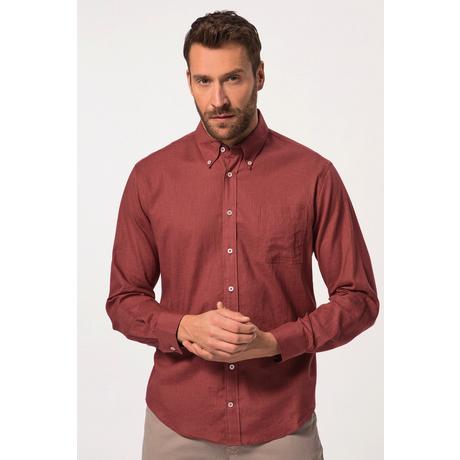 JP1880  Leinenmixhemd, Langarm, Buttondown-Kragen, Modern Fit 