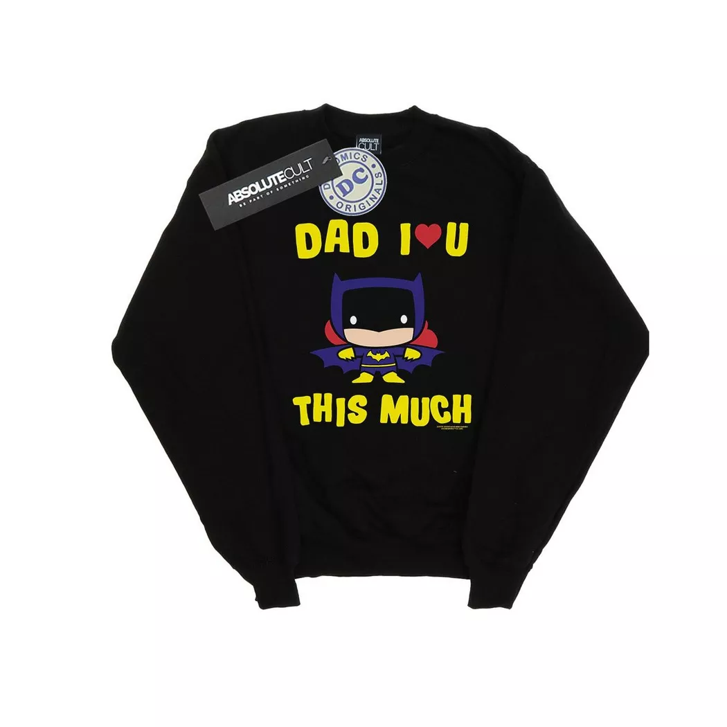 DC COMICS - Dad I Love You This Much Sweatshirt, 116, Schwarz