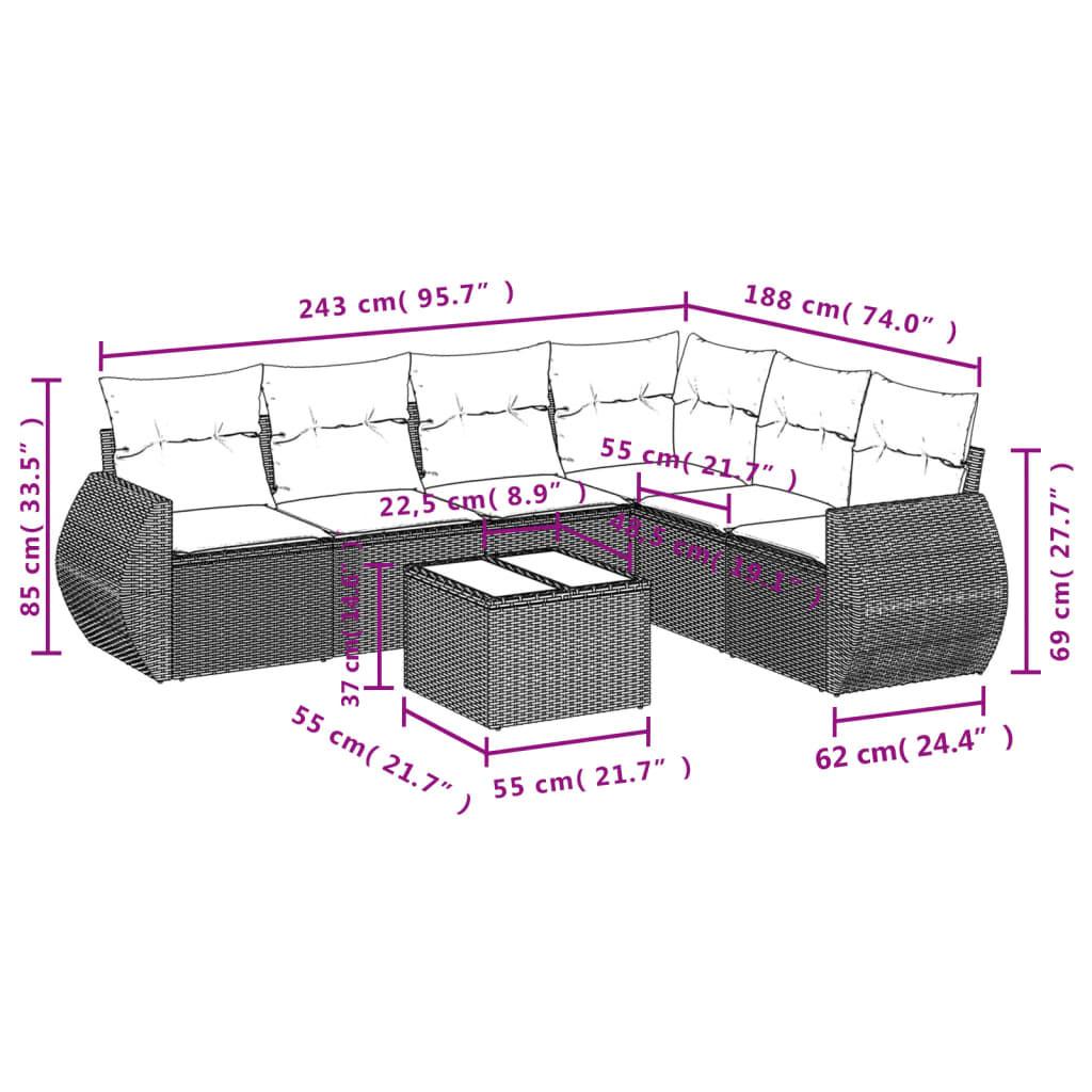 VidaXL Ensemble de canapés de jardin rotin synthétique  