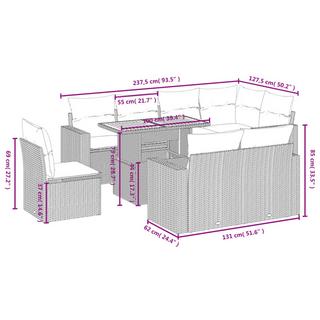 VidaXL set divano da giardino Polirattan  