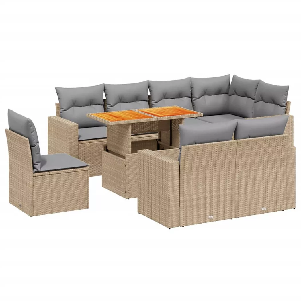 VidaXL - Garten sofagarnitur poly-rattan, One Size, Beige