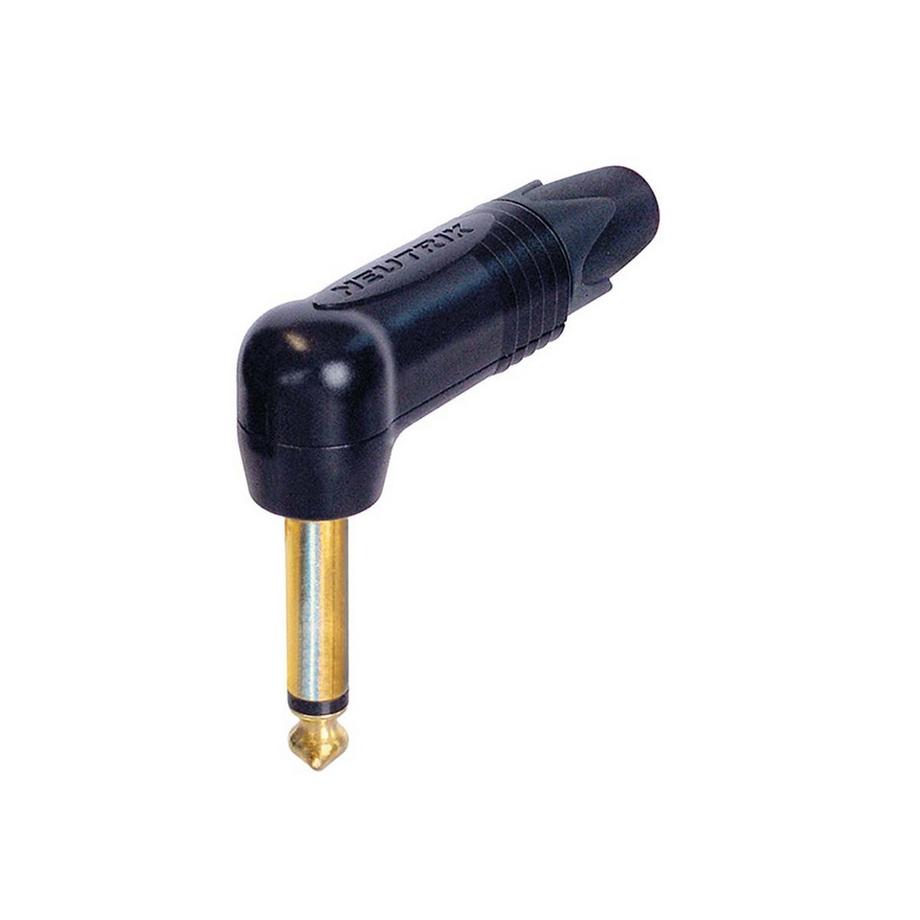 Nedis  Spina telefonica professionale a 2 pin 1/4" ad angolo retto, contatti dorati, guscio nero 
