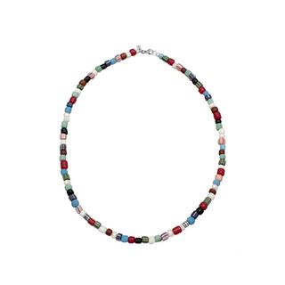 Kuzzoi  Collier Glas Beads Bunt Süßwasserzuchtperlen 925 Silber 