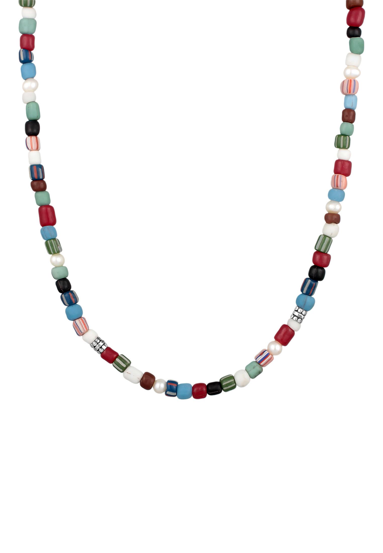 Kuzzoi Halskette Glas Beads Bunt Süßwasserzuchtperlen 925 Silber | online  kaufen - MANOR