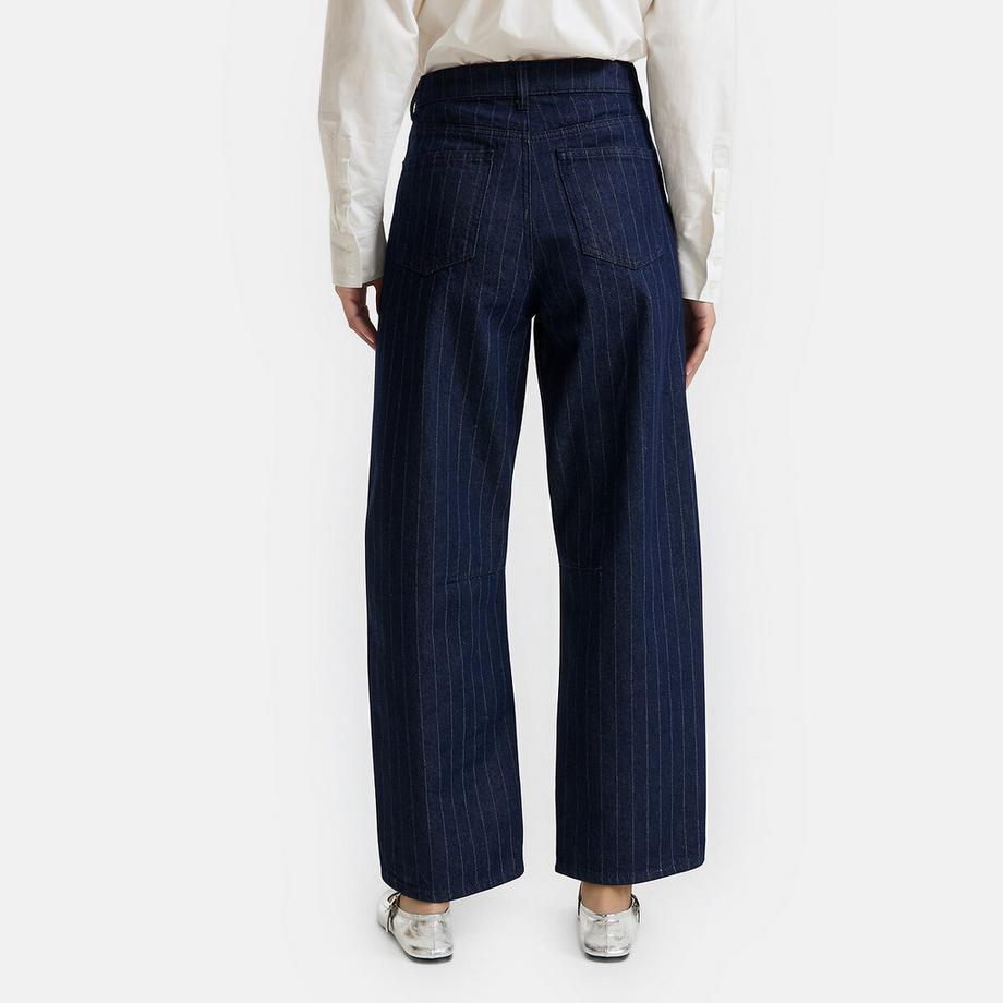 La Redoute Collections Gestreifte Barrel-Jeans  