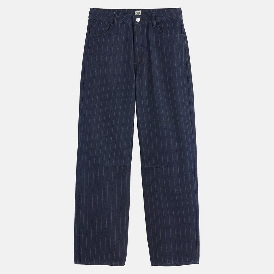 La Redoute Collections Gestreifte Barrel-Jeans  