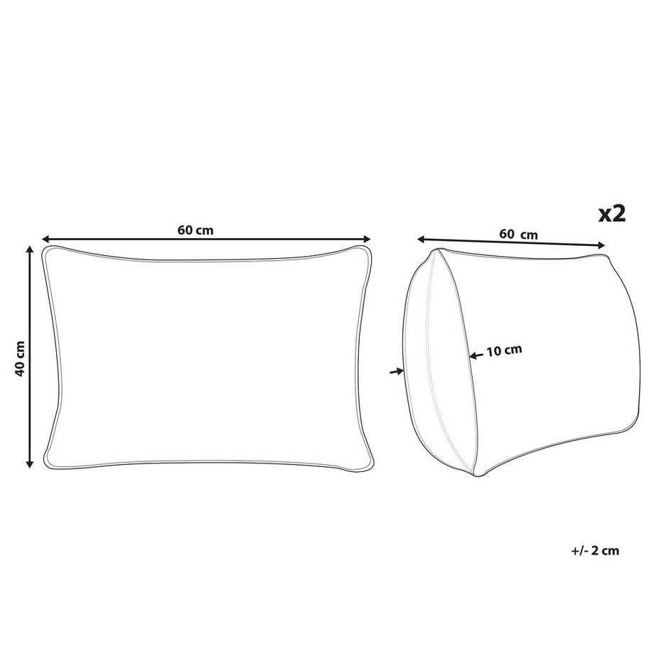 Beliani Lot de 2 coussins d'extérieur en Polyester  VEREZZI  