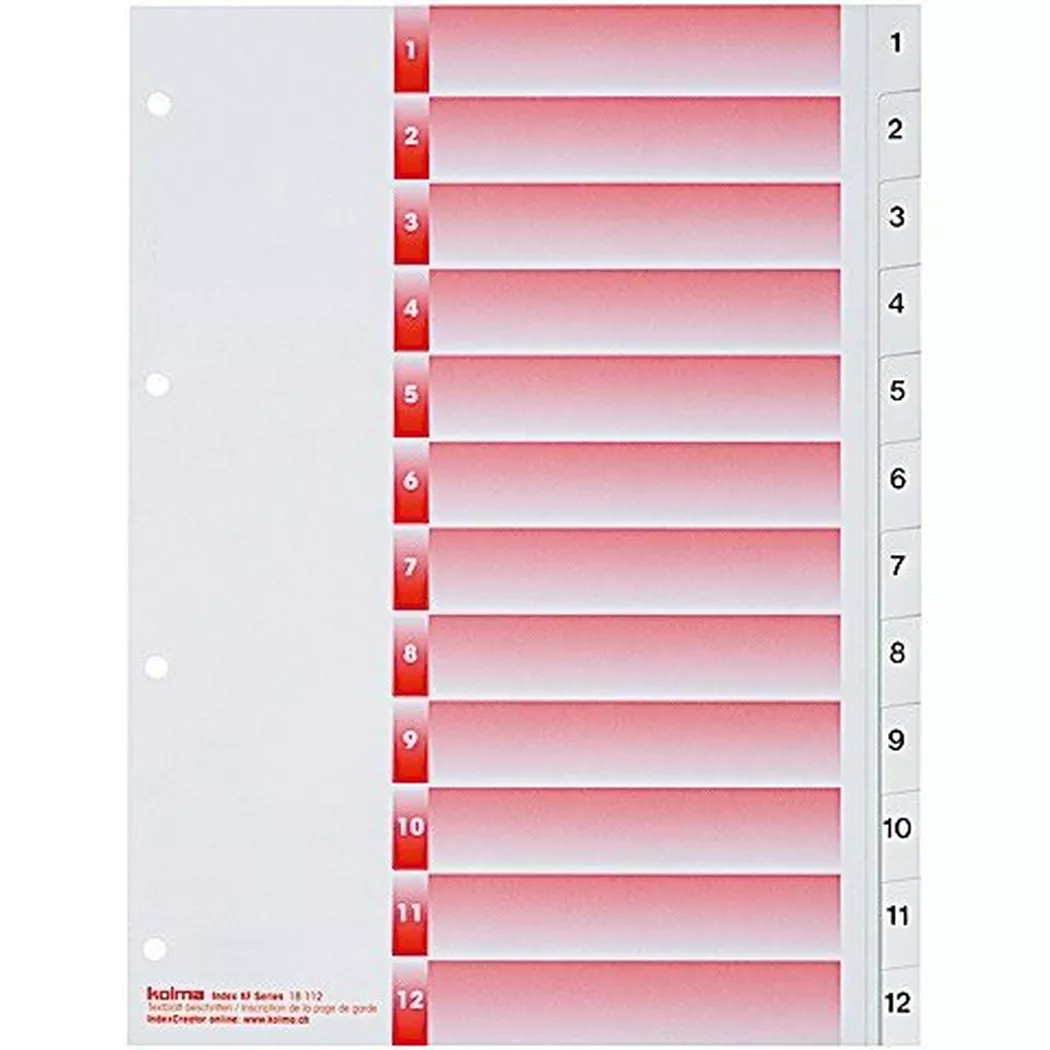 Kolma -  Register PP weiss A4 18.112.16 1-12