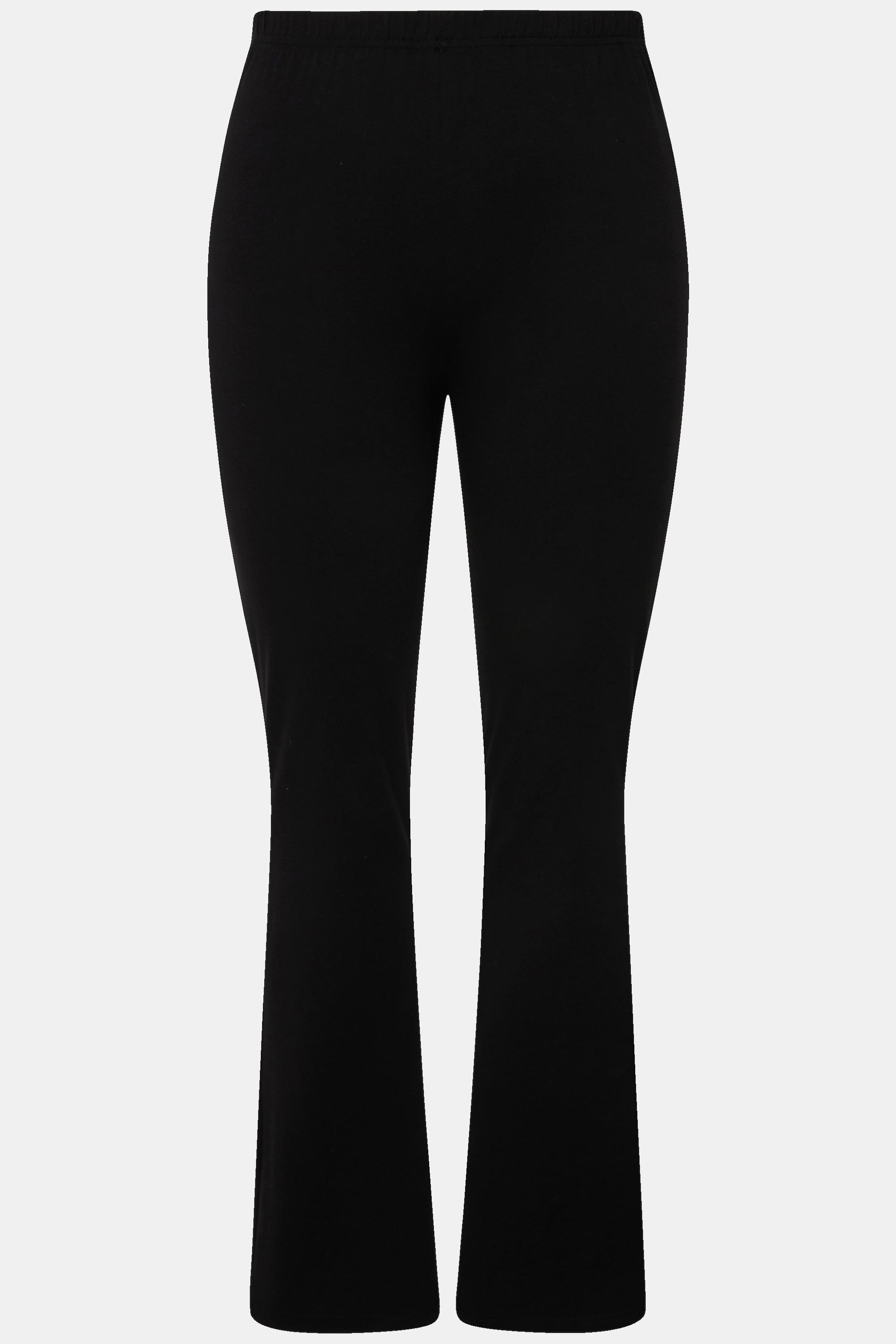 Ulla Popken  Pantalon de yoga en jersey, coupe évasée, ceinture élastique 