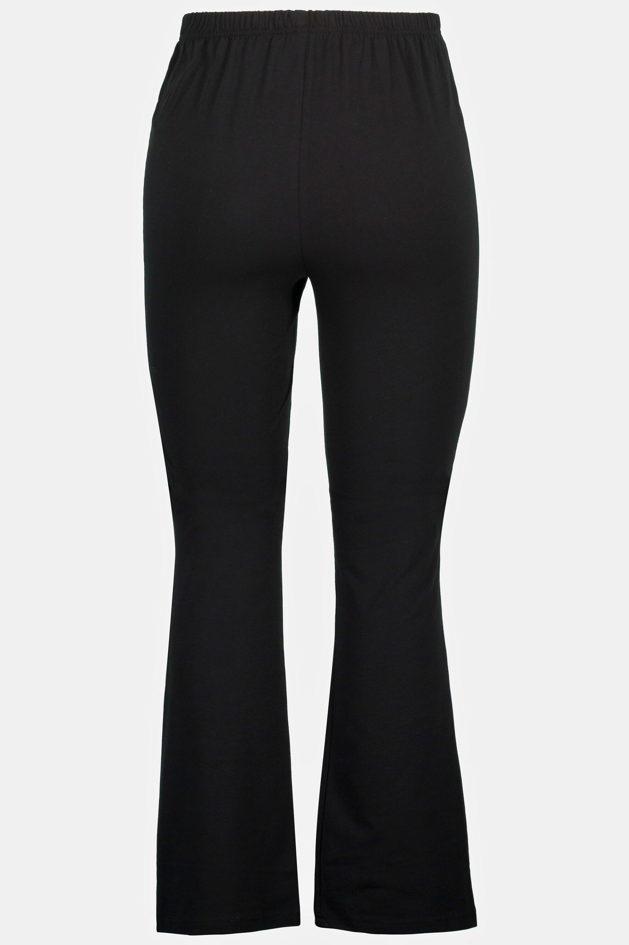 Ulla Popken  Pantalon de yoga en jersey, coupe évasée, ceinture élastique 