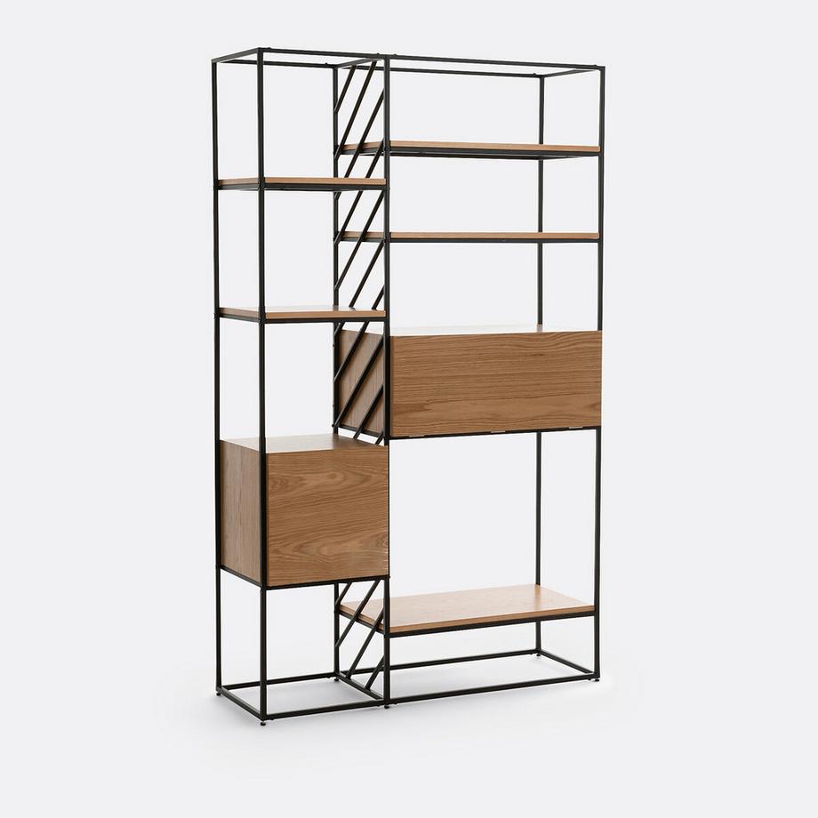 La Redoute Intérieurs Étagère filaire métal fer et plaqué chêne  