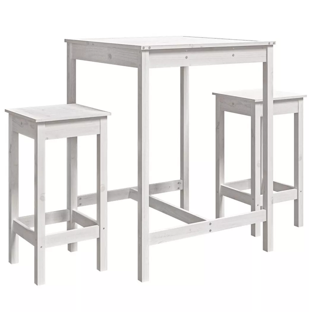 VidaXL - Gartenbar set kiefernholz, One Size, Weiss
