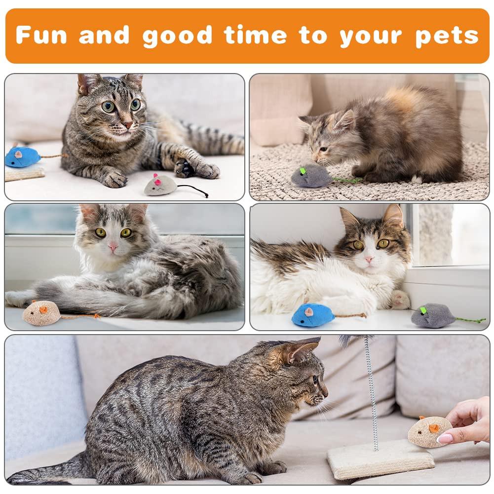 Alopini  Katzenspielzeug Maus, 24 Stück Plüschmaus mit Katzenminze, interaktives Katzenspielzeug für Katzen und Kätzchen 