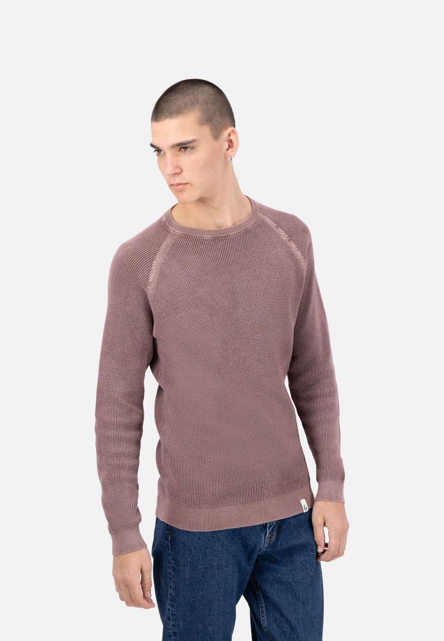 Image of Pullover Roundneck-washed Herren Rosa XXL