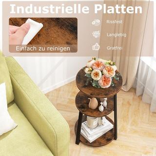 Northix Beistelltisch mit 3 Ebenen und Metallrahmen  