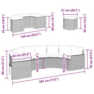 VidaXL Garten-sofagarnitur poly-rattan  