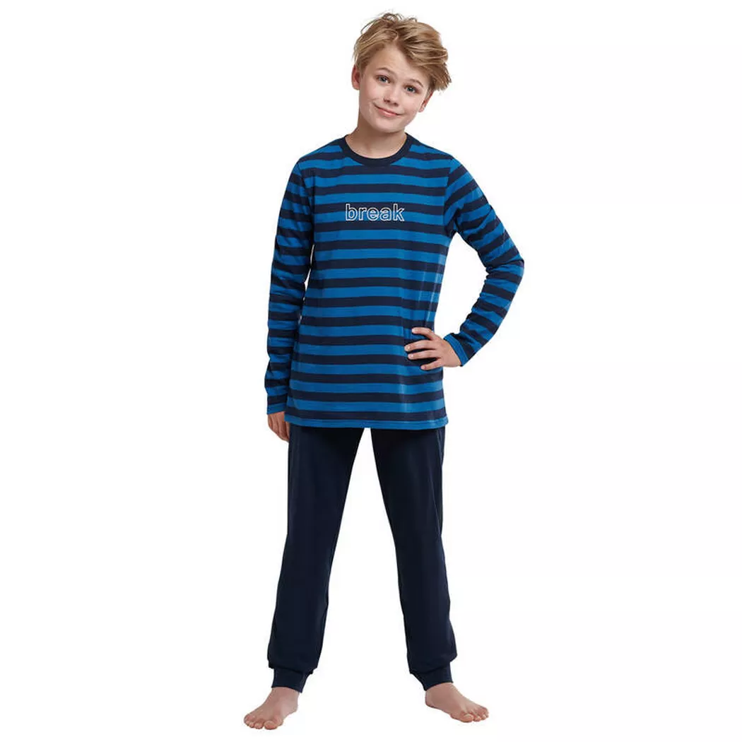 Schiesser - Teen Boys Pyjama, 164, Blau