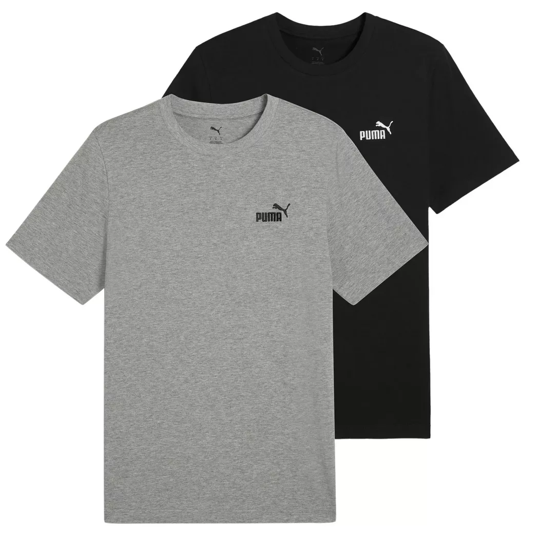 Puma - T-Shirt  2er Pack Bequem sitzend-ESS Small No. 1 Logo Tee, für Herren, Platin grau, Größe XL
