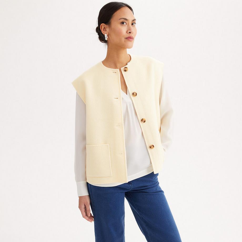 Ärmellose Jacke aus Wollstoff