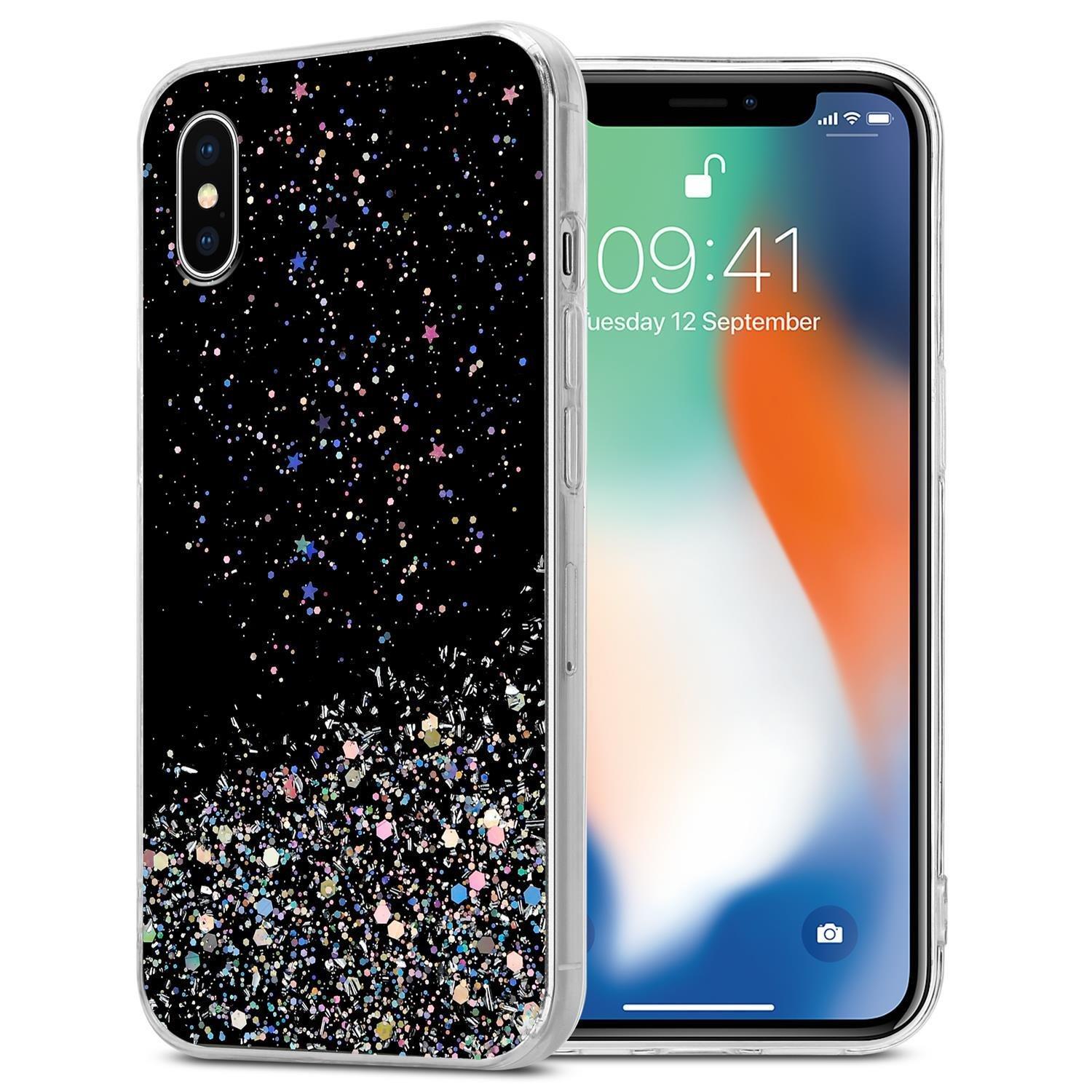 Cadorabo  Hülle für Apple iPhone X  XS TPU Silikon mit funkelnden Glitter 