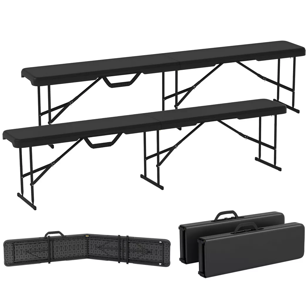 Outsunny - Bierbank, One Size, Schwarz