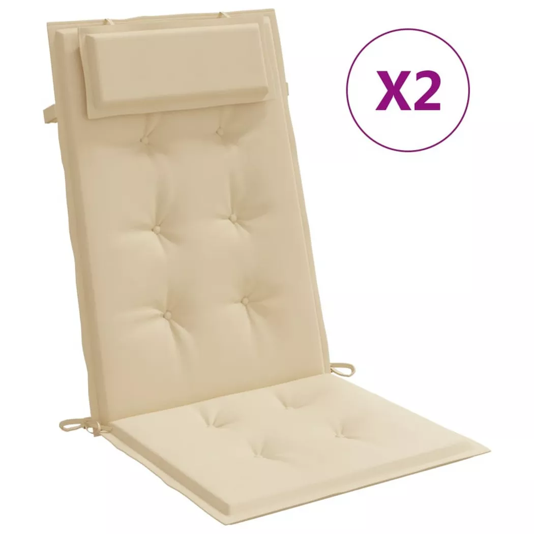 VidaXL - Gartenstuhlauflage für hochlehner gewebe, One Size, Beige